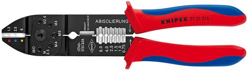 Knipex Crimping Pliers 97 21 215 (red/blue, stripping, crimping 0.5 - 6.0mm²)