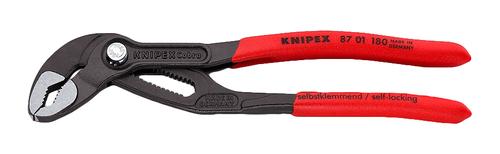 Knipex Cobra 87 01 180, 180mm, Pipe/Water Pump Pliers (red, water pump pliers, 18-fold adjustable)