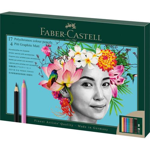 Faber-Castell Polychromos AND Pitt Graphite Matt Set, Multicolour, 21 piece set