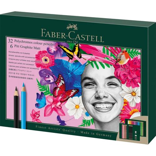 Faber-Castell Polychromos AND Pitt Graphite Matt Set, Multicolour, 38 pieces