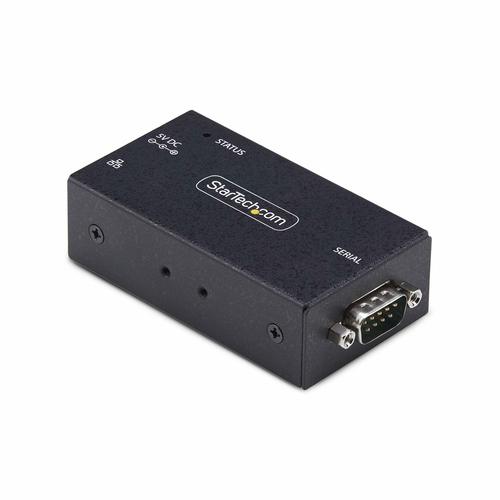 StarTech.com 1-Port Serial to Ethernet Adapter, IP Serial Device Server for Remote RS232 Devices, Wall/DIN Rail Mountable, Metal Housing, RJ45 LAN to DB9 Serial Converter, TAA