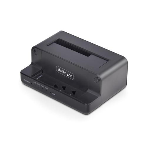 StarTech.com M.2 NVMe to 2.5/3.5 SATA Drive Duplicator, Dual Bay Standalone SSD Cloner/Drive Dock, Bidirectional NVMe to SATA / SATA to NVMe, Up to 27GBps, TAA