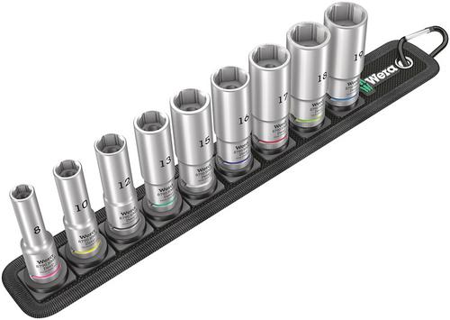 WERA Belt B Deep 1 Socket Set, 3/8"-Drive