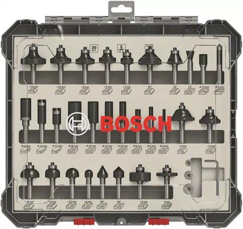 BOSCH Mixed Router Bit Sets, 30-Piece