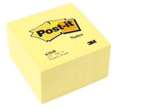 Post-It 636-B note paper, Square Yellow, 450 sheets, Self-adhesive
