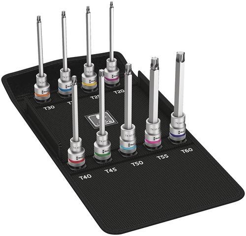 WERA 8767 C HF 3 Zyklop Nut Driver Set Sixround (9-piece, 1/2"", T20 to T60, with retention function)