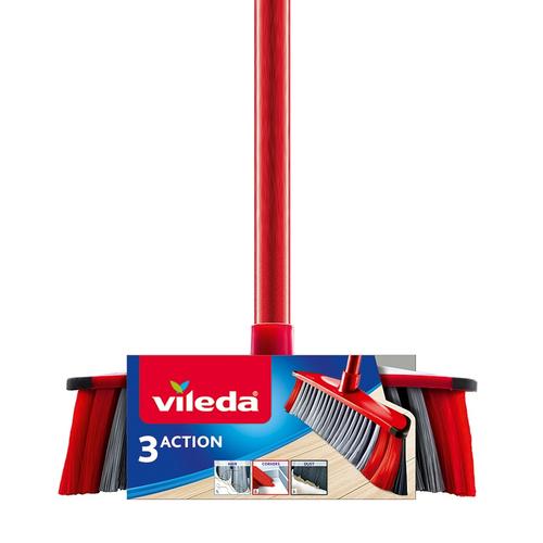 Vileda 4023103173286 Indoor broom with hard, grey and red bristles