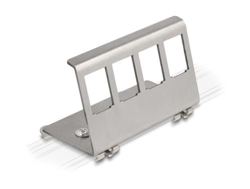 Delock Keystone Metal Mounting 4 Port for Hutschiene