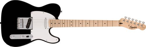 Fender Squier Sonic Telecaster Electric Guitar, Solid Body, 6-string, Black, White