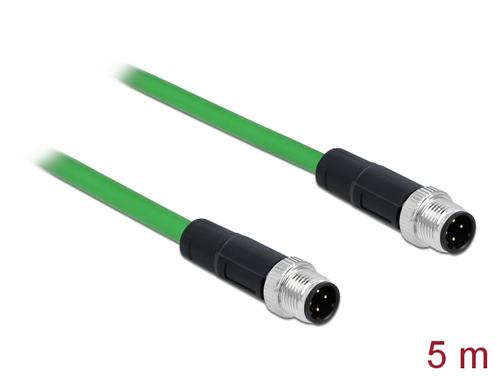 Delock Network cable M12 4-pin D-coded ST to ST TPU 5m