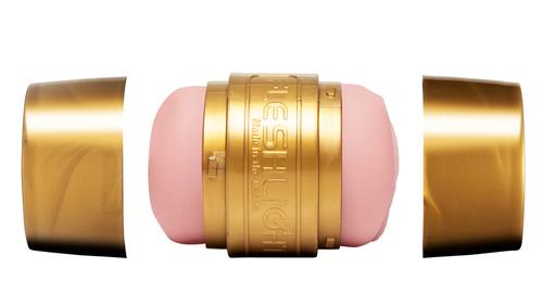 Fleshlight Quickshot Stamina Training Unit Lady/Butt Pocket Masturbator, Gold, Pink