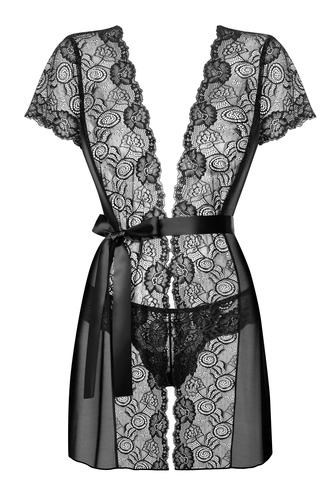 Obsessive Alluria S/M Chemise Black, Transparent Elastane, Polyamide