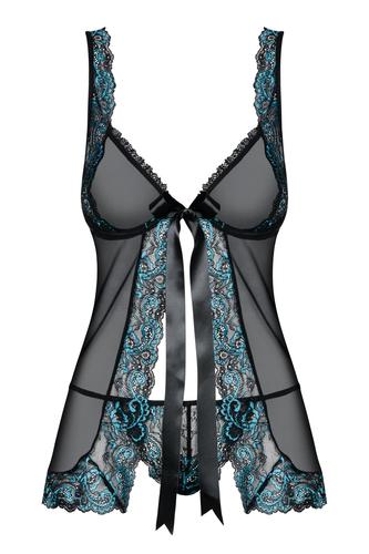 Obsessive Amanta Chemise Black, Translucent Elastane, Polyamide