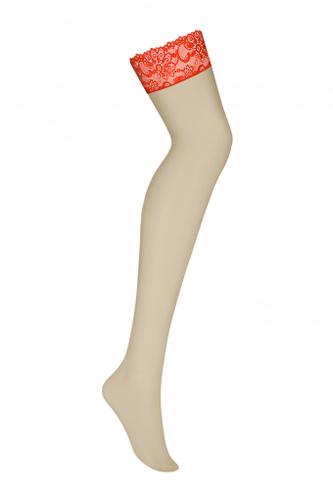 Obsessive 838-STO-3 L/XL pantyhose/stockings Beige, Red