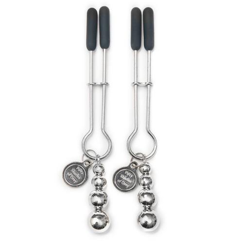 Lovehoney Fifty Shades of Grey The Pinch Nipple Clamp Black, Silver Metal 2 pc(s)